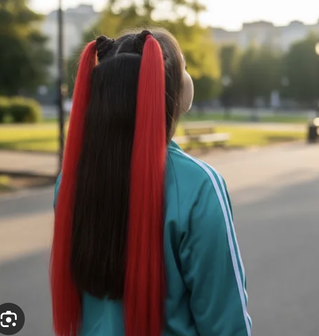 95 cm  2 ponytails
