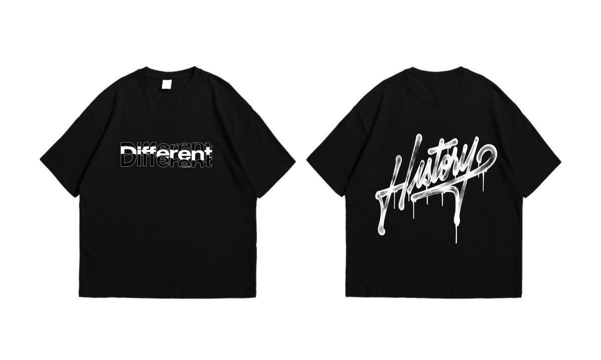 YS Oversized T-shirt, Different History, Black