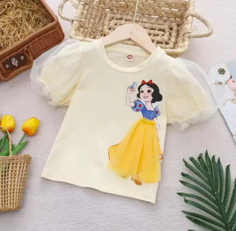 Snow White 3D Tulle Sleeve T-shirt