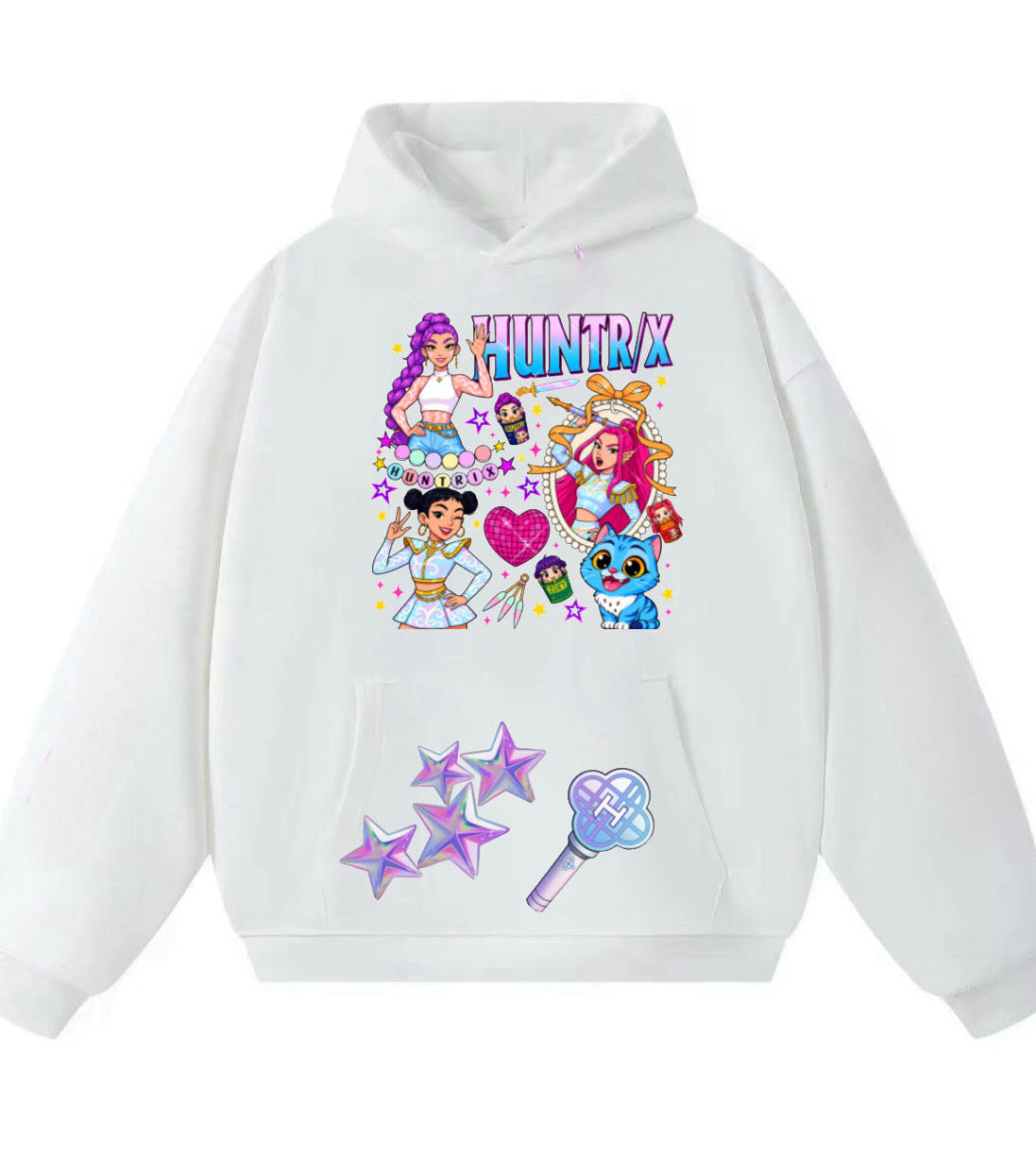 HuntrX Trio Sleeve Logo Hoodie, White