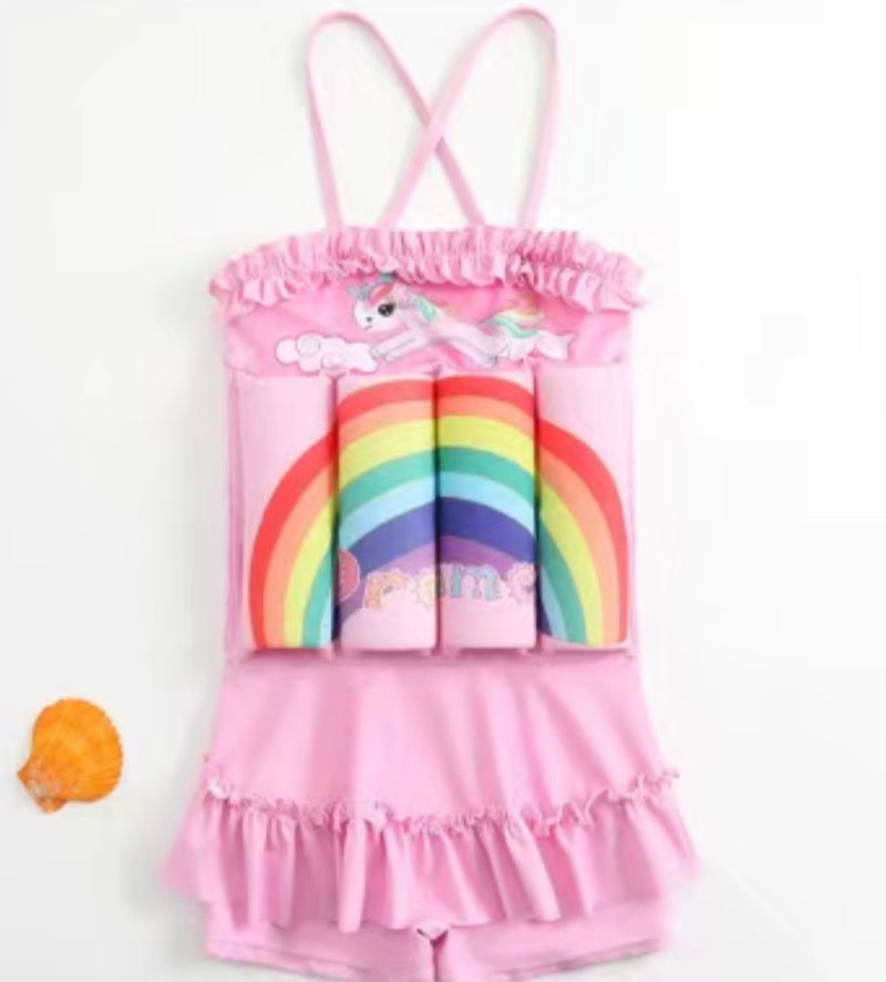 Rainbow Swimsuit with Built-in Floaters