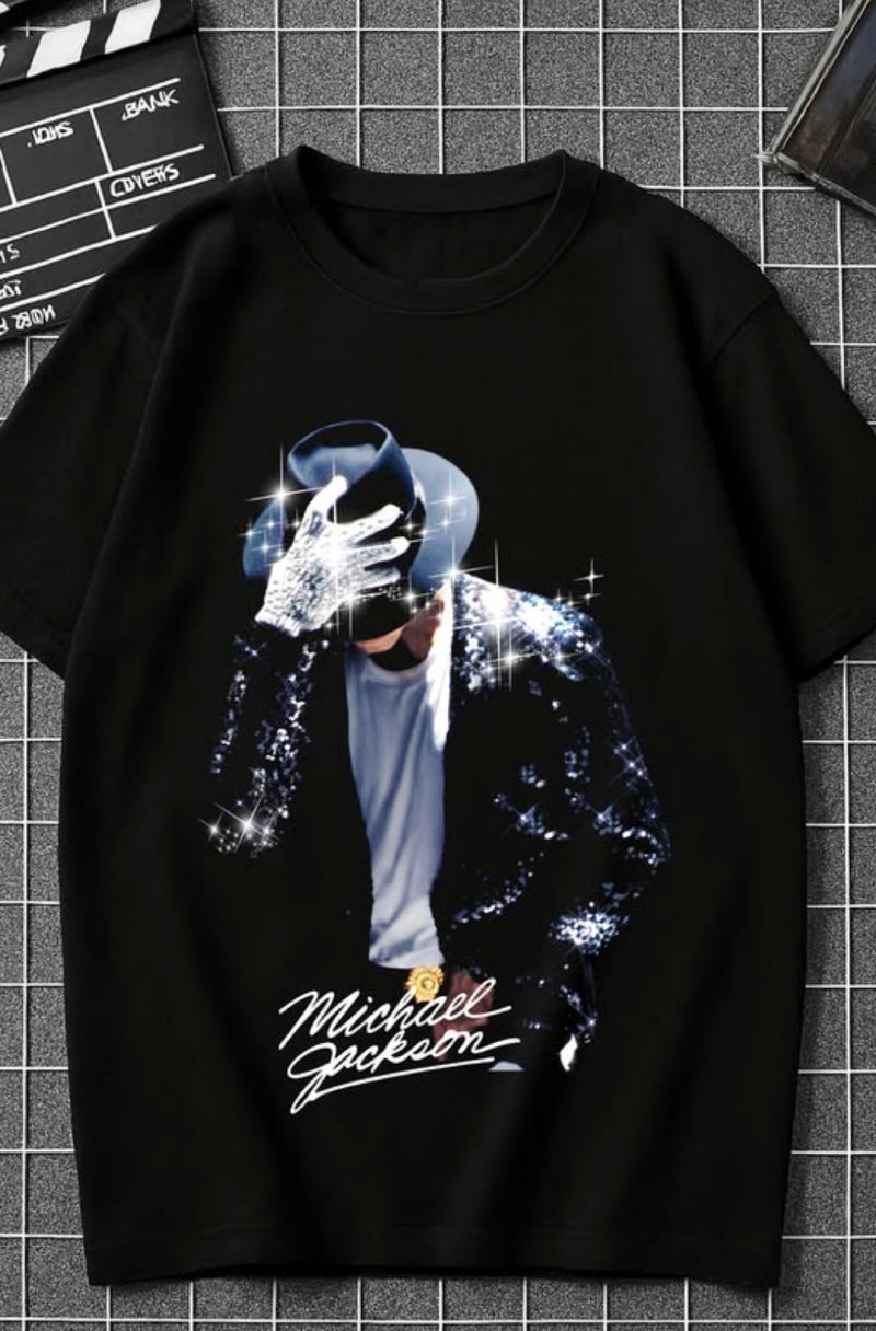 YS Oversized T-shirt, Michael Jackson Sparkle, Black