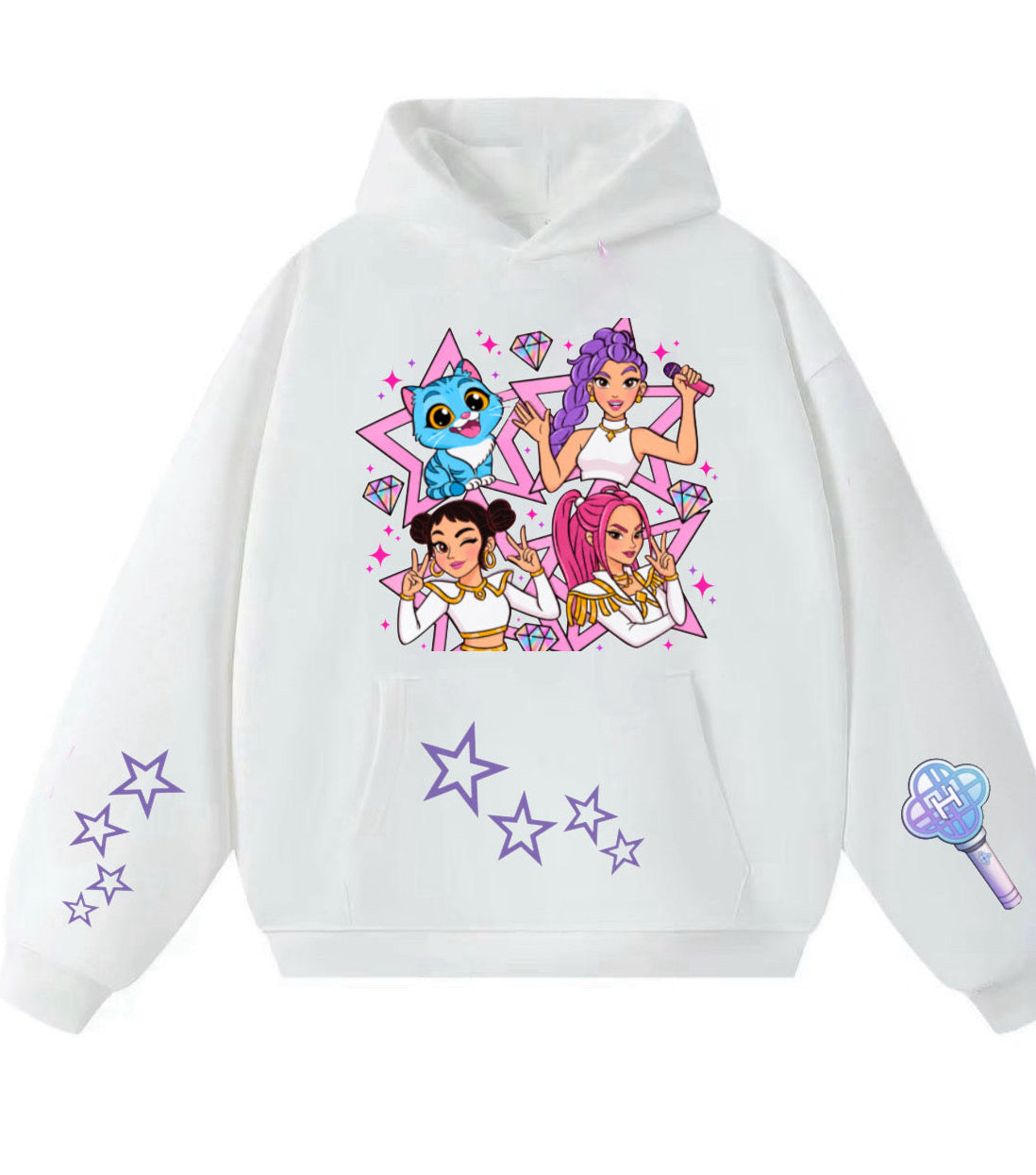 HuntrX Trio Sleeve Logo Hoodie, White