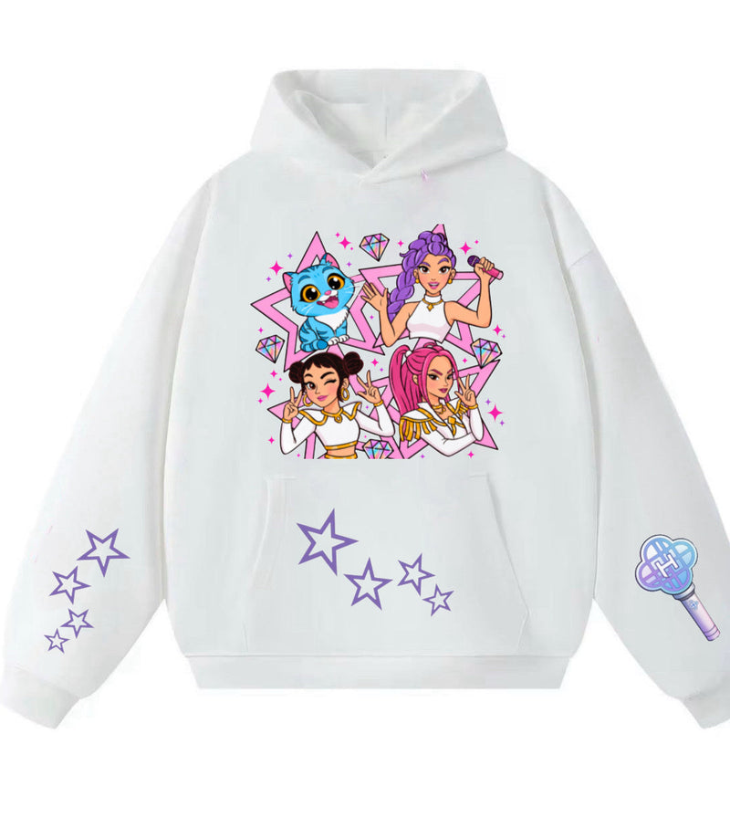 HuntrX Trio Sleeve Logo Hoodie, White
