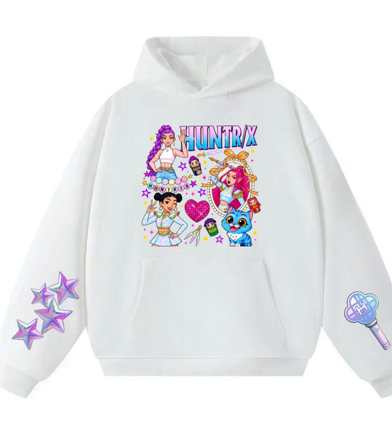 HuntrX Trio Sleeve Logo Hoodie, White
