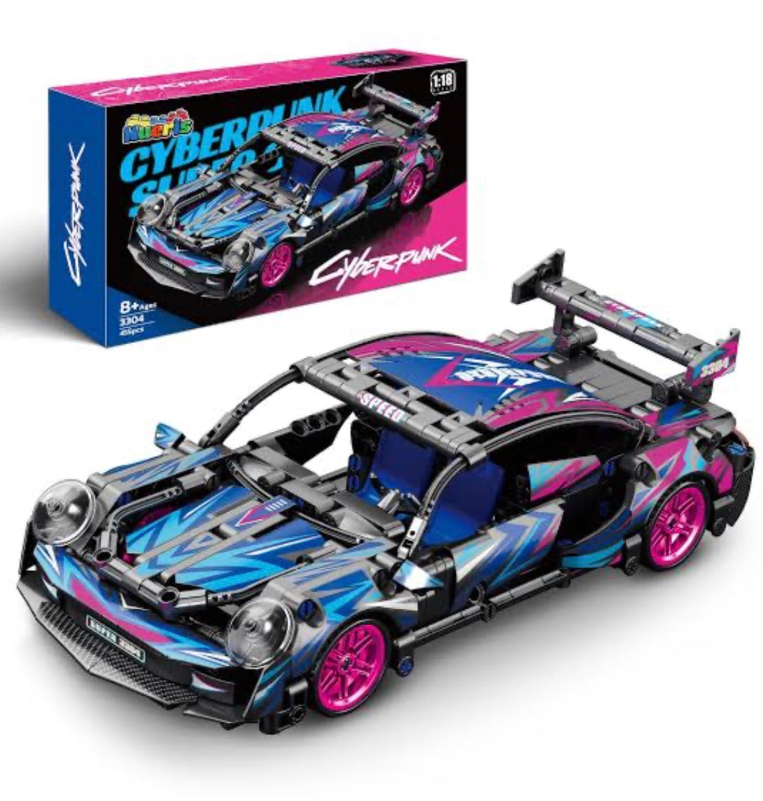 Cyberpunk Sports Car Building Blocks, 455 Pieces