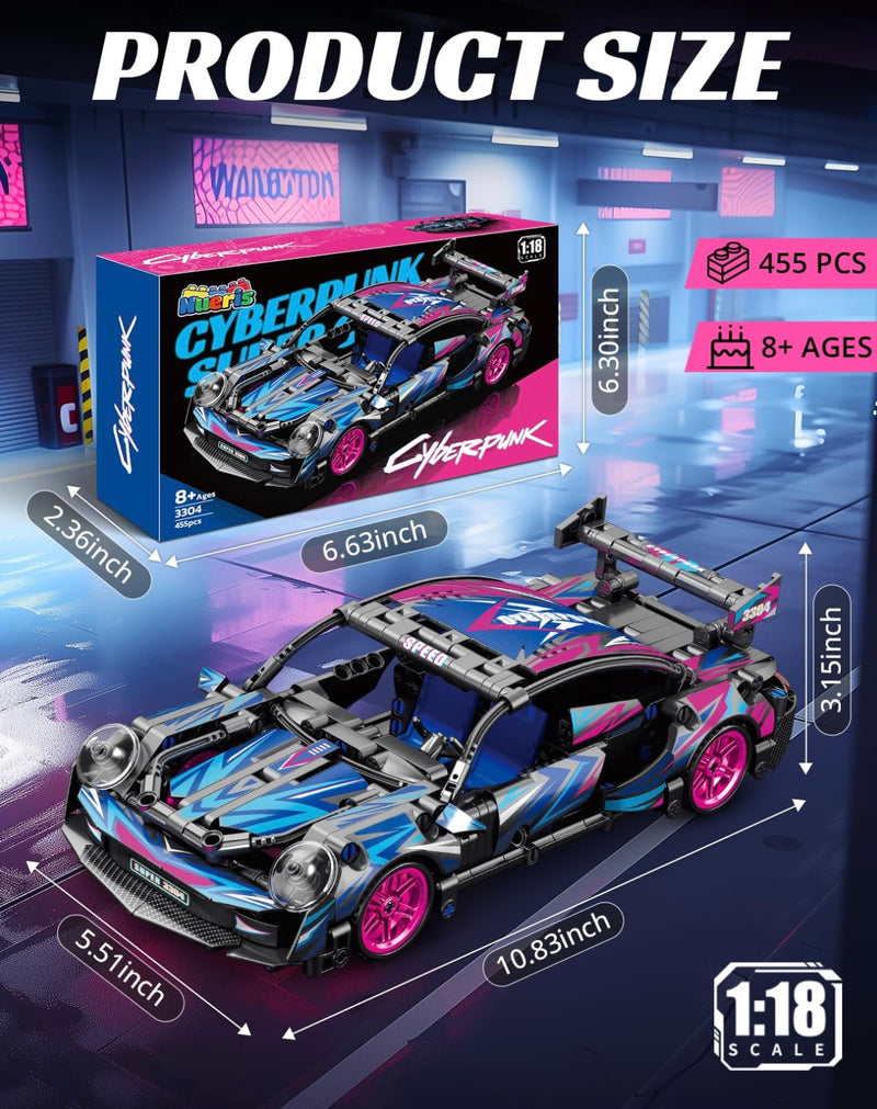 Cyberpunk Sports Car Building Blocks, 455 Pieces