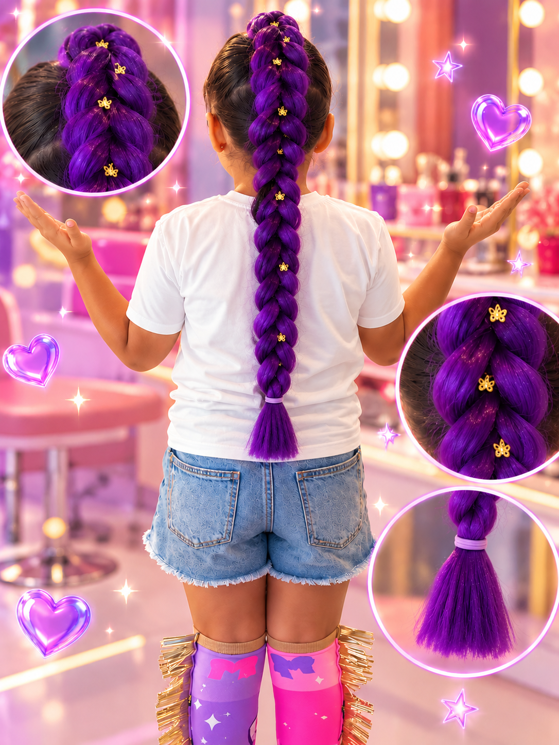 Rumi Purple Braid Extension 65 cm