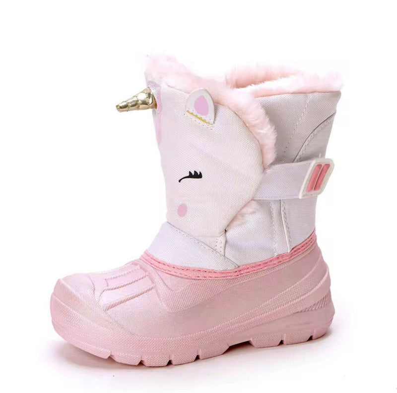 Unicorn Faux Fur Snow Boots, Pink
