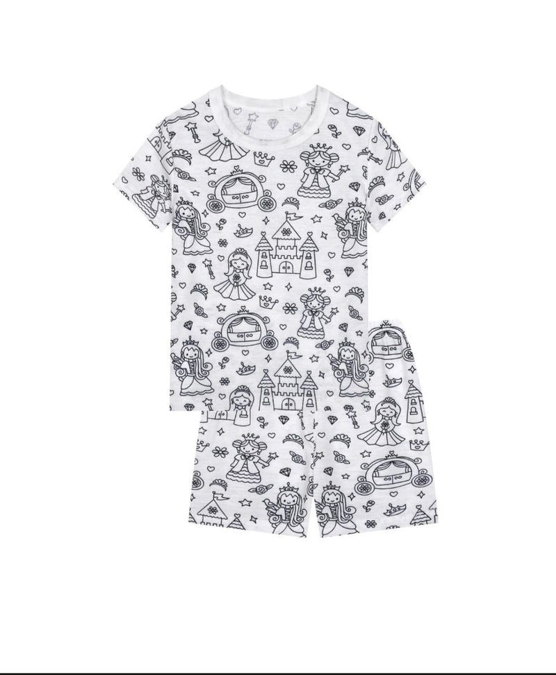 Princess Castle Colouring Pyjamas, Long Sleeve