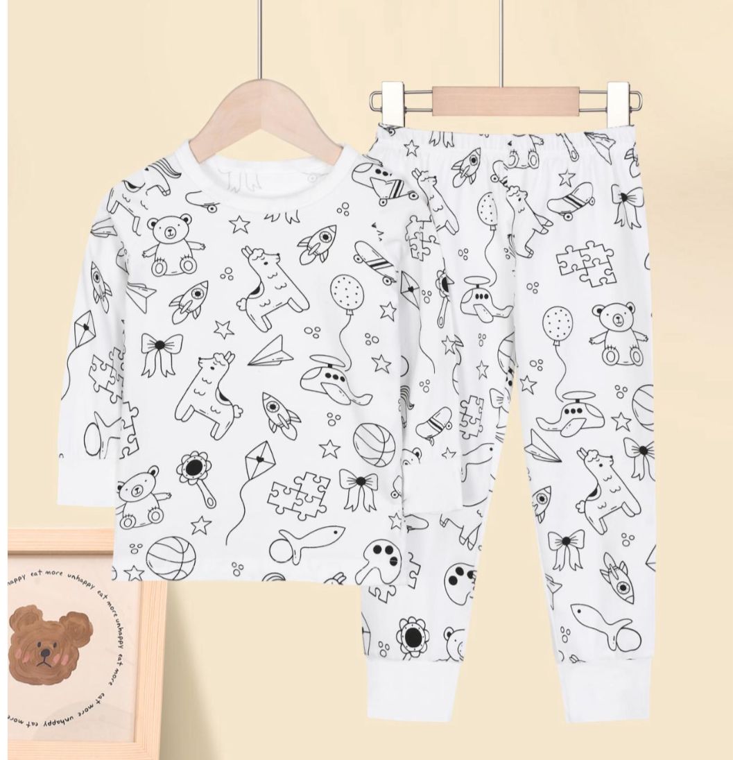 Toys Doodle Colouring Pyjamas