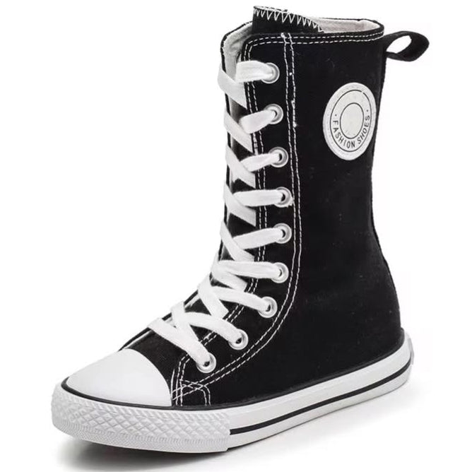 Kids Canvas High-Top Lace &amp; Zip Sneakers
