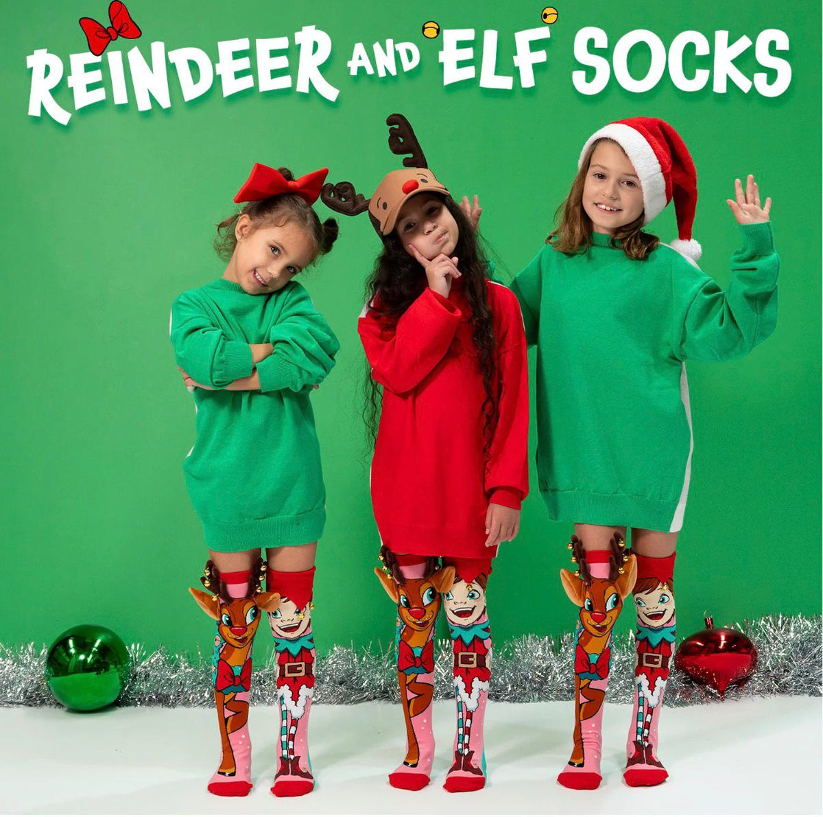 Madmia Reindeer & Elf 3D Socks