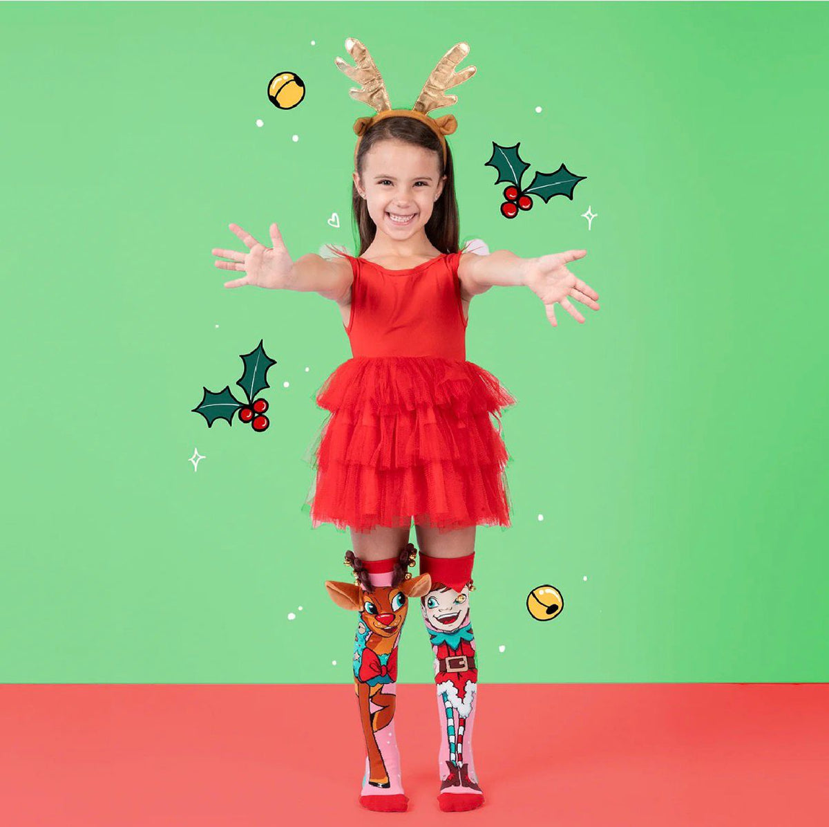 Madmia Reindeer & Elf 3D Socks