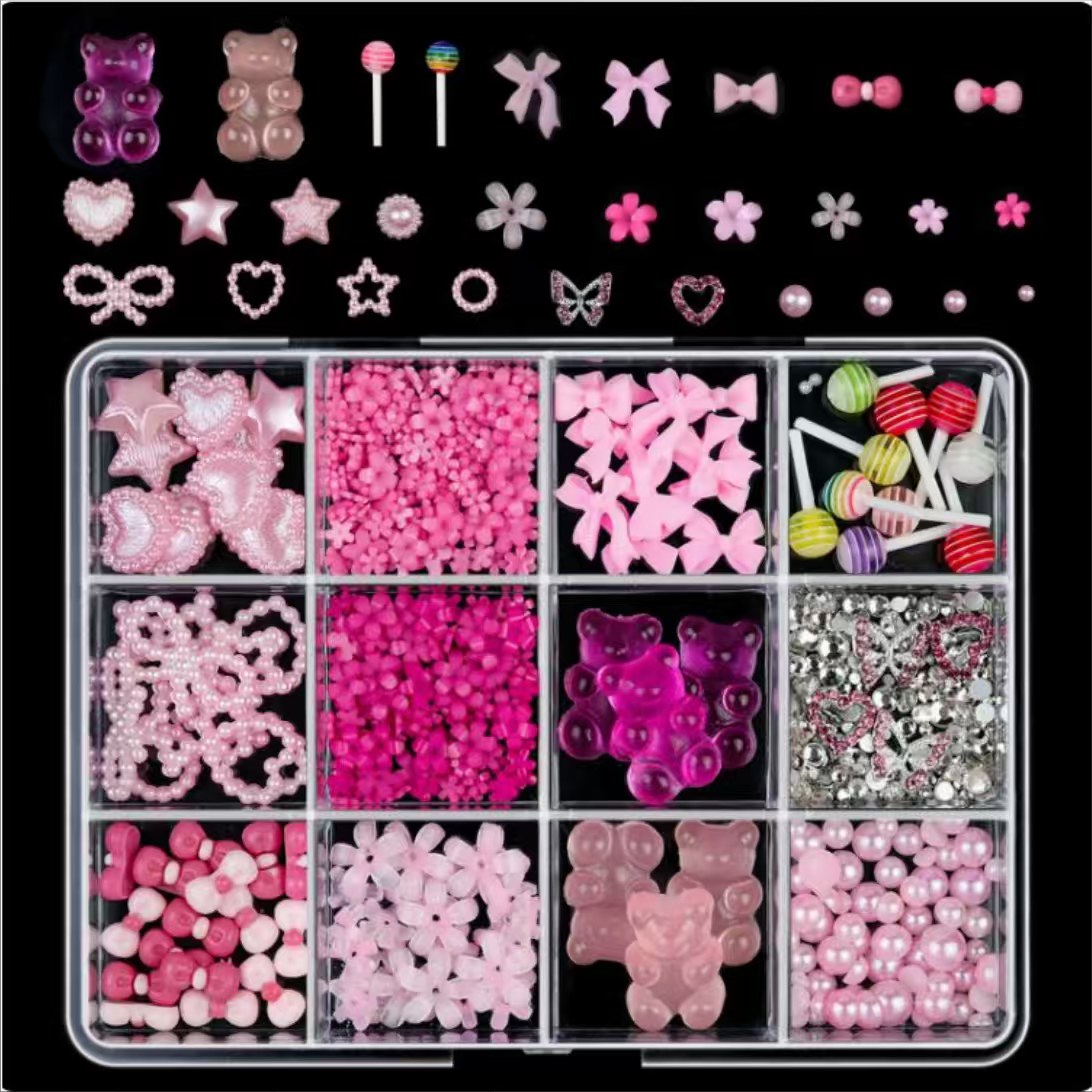 Pink charm box contents