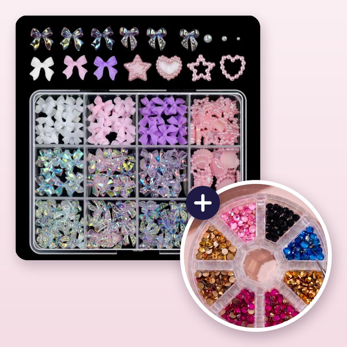 Bedazzling Charm Kit, Lilac: charm box + rhinestone wheel