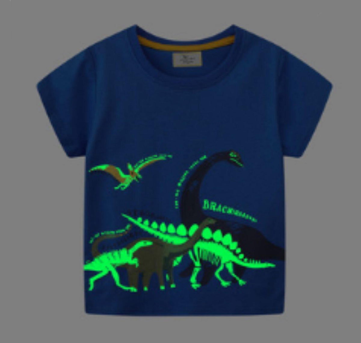 Glow-in-the-Dark Dinosaur Parade T-shirt, Blue