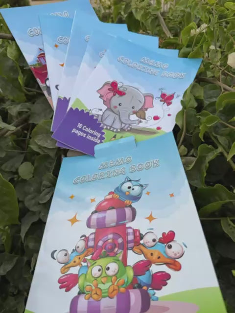 Memo set of 5 Cartoon Coloring Books