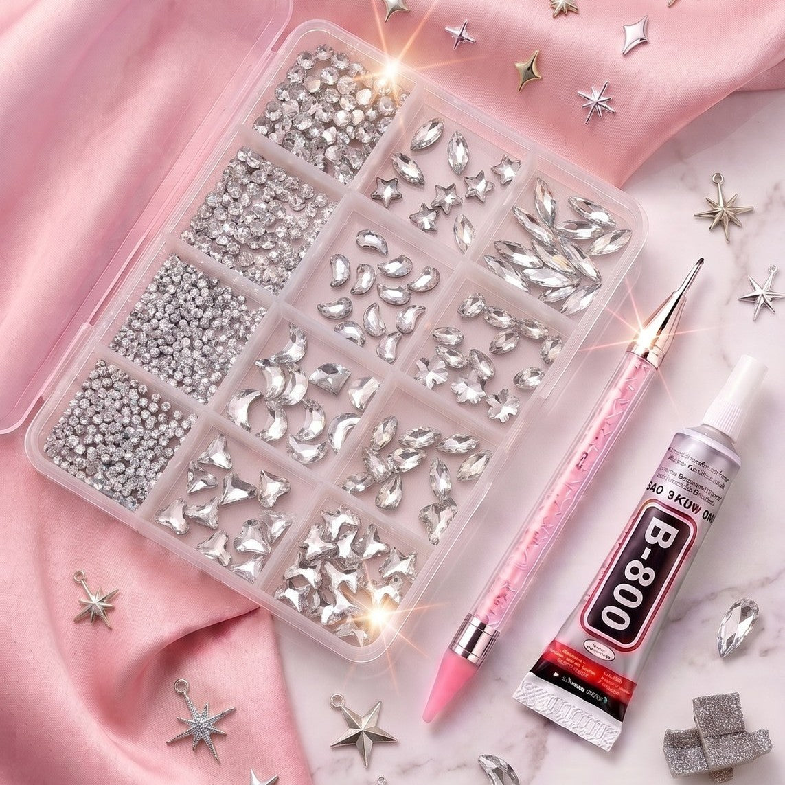 Bedazzling Charm Kit, Silver (square)