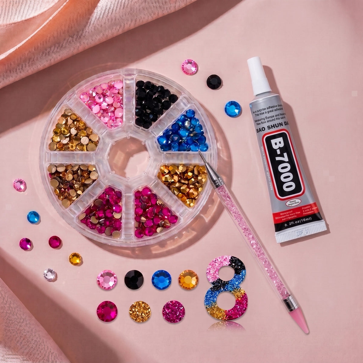 8-colour rhinestone wheel add-on